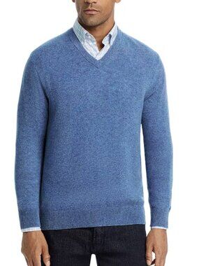 The Men's Store at Bloomingdale's Cashmere V-Neck Sweater, Sky Blue, M